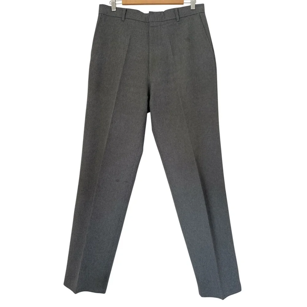 Levis Action Slacks Men 34x32 Gray Vintage 70s Talon Zip Dress Pants USA Retro‎